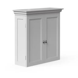 Teamson Home Wall Cabinet with Adjustable Shelves, White Bevelled Doors - thumbnail 3