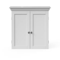 Teamson Home Wall Cabinet with Adjustable Shelves, White Bevelled Doors - thumbnail 1
