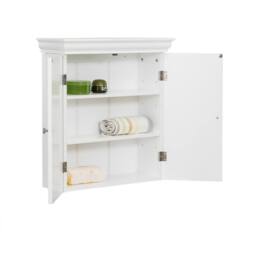 Teamson Home Wall Cabinet with Adjustable Shelves, White Bevelled Doors - thumbnail 6