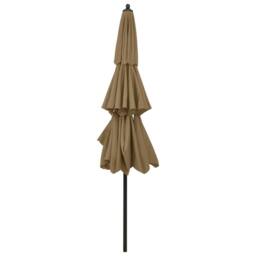 Berkfield Home 3-Tier Parasol with Aluminium Pole Taupe 3 m in Beige - thumbnail 4