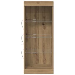 Berkfield Home Sideboard with LED Lights Artisan Oak 41x37x100 cm in Brown - Size: 41 x 37 x 100 cm - thumbnail 5