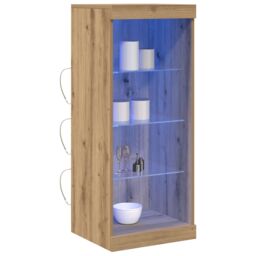 Berkfield Home Sideboard with LED Lights Artisan Oak 41x37x100 cm in Brown - Size: 41 x 37 x 100 cm - thumbnail 3