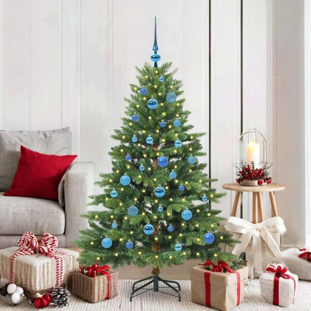 Berkfield Home Artificial Christmas Tree with 150 LEDs Green 150 cm PE & PVC - image 1