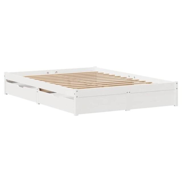 Berkfield Home Full Bed Frame without Mattress White 140x200 cm Solid Wood Pine - image 1