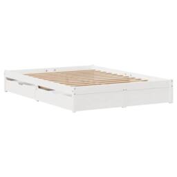 Berkfield Home Full Bed Frame without Mattress White 140x200 cm Solid Wood Pine - thumbnail 1