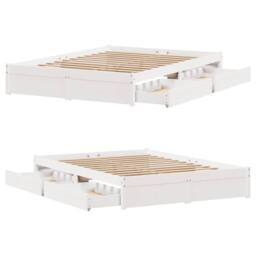 Berkfield Home Full Bed Frame without Mattress White 140x200 cm Solid Wood Pine - thumbnail 9