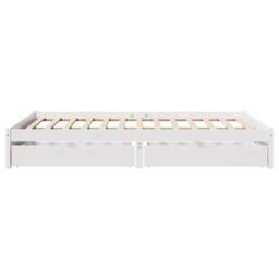 Berkfield Home Full Bed Frame without Mattress White 140x200 cm Solid Wood Pine - thumbnail 5