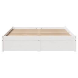 Berkfield Home Full Bed Frame without Mattress White 140x200 cm Solid Wood Pine - thumbnail 4
