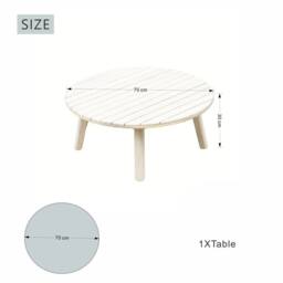 Direct Wicker Wooden Coffee Table - Naturally Sanded Solid Wood in Cream - Size: 1 Pack - thumbnail 2