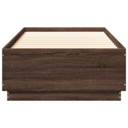 Berkfield Home Bed Frame with LED without Mattress Brown Oak 90x200 cm - thumbnail 6