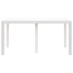 Berkfield Home Garden Table White 150x100x73 cm Poly Rattan - Size: 150 x 100 x 73 cm - thumbnail 4
