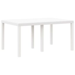 Berkfield Home Garden Table White 150x100x73 cm Poly Rattan - Size: 150 x 100 x 73 cm - thumbnail 6