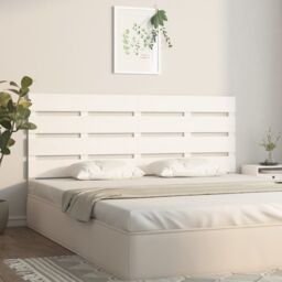 Berkfield Home Headboard White 120x3x80 cm Solid Wood Pine - Size: 120 x 3 x 80 cm - thumbnail 3