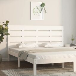 Berkfield Home Headboard White 120x3x80 cm Solid Wood Pine - Size: 120 x 3 x 80 cm - thumbnail 1