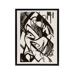 "Artery8 Horses 1912 Abstract Painting Franz Marc Framed Canvas Wall Art in White - Size: W12"" x H16""" - thumbnail 1