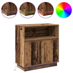 Berkfield Home Sideboard with LED Old Wood 71x34, 5x75 cm Engineered Wood in Brown - thumbnail 4