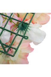 Living and Home Artificial Dahlia Rose Hydrangea Flower Wall Panel DIY Backdrop Privacy Screen for Wedding Cafe in Baby Pink - thumbnail 7
