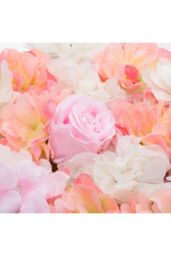 Living and Home Artificial Dahlia Rose Hydrangea Flower Wall Panel DIY Backdrop Privacy Screen for Wedding Cafe in Baby Pink - thumbnail 5