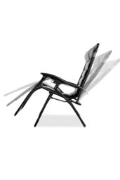Groundlevel Luxury Gravity Garden Sun Lounger Relaxer Chair in Grey - thumbnail 3