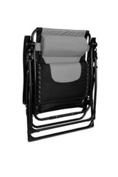 Groundlevel Luxury Gravity Garden Sun Lounger Relaxer Chair in Grey - thumbnail 4