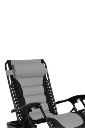 Groundlevel Luxury Gravity Garden Sun Lounger Relaxer Chair in Grey - thumbnail 5