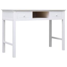Berkfield Home Writing Desk White 110x45x76 cm Wood - Size: 110 x 45 x 76 cm - thumbnail 2