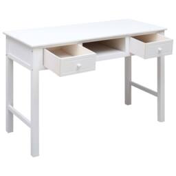 Berkfield Home Writing Desk White 110x45x76 cm Wood - Size: 110 x 45 x 76 cm - thumbnail 3