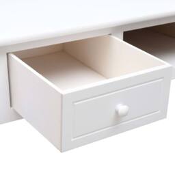 Berkfield Home Writing Desk White 110x45x76 cm Wood - Size: 110 x 45 x 76 cm - thumbnail 6