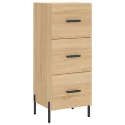 Berkfield Home Highboard Sonoma Oak 34.5x34x180 cm Engineered Wood in Brown - thumbnail 5