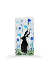 Sienna Glass Handmade Fused Glass - Tea Light Holder - Hare - Forget Me Not - thumbnail 2