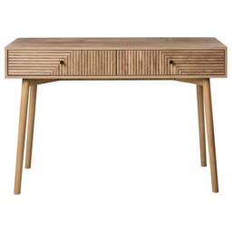 Wyld and Coco Console Table Light Brown Laminated MDF 2 Drawers Solid Pine Legs - thumbnail 5