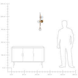 Wyld and Coco Luxe Wall Lamp Gold Iron Glass 3 Light Modern Glam Wall Light - thumbnail 7