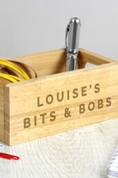 Personalised Memento Company Personalised Bits & Bobs Mini Wooden Crate in Light Brown - thumbnail 4