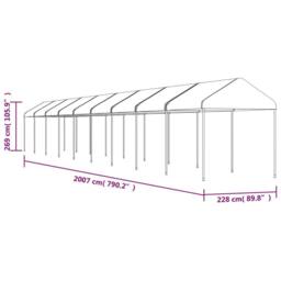 Berkfield Home Gazebo with Roof White 20.07x2.28x2.69 m Polyethylene - thumbnail 5