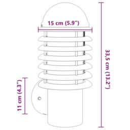Berkfield Home Outdoor Wall Light Black Stainless Steel - thumbnail 7