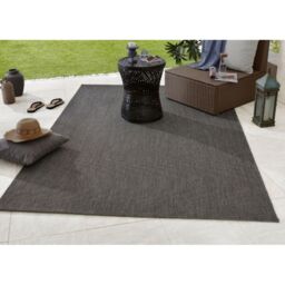 THE RUGS Weatherproof Plain Rug - Indoor Outdoor Durable Easy Clean Minimalist in Dark Grey - Size: 200 cm x 290 cm - thumbnail 5