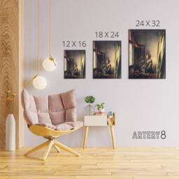 "Artery8 Reading Letter by Open Window Vermeer Canvas Wall Art - Size: W18"" x H24""" - thumbnail 4