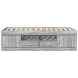 Berkfield Home Daybed with Drawers without Mattress Grey Sonoma 100x200 cm - thumbnail 4