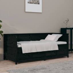 Berkfield Home Day Bed Black 90x190 cm Solid Wood Pine - thumbnail 2