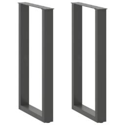 Berkfield Home Coffee Table Legs U-Shaped 2 pcs Anthracite 50x(90-91) cm Steel in Black