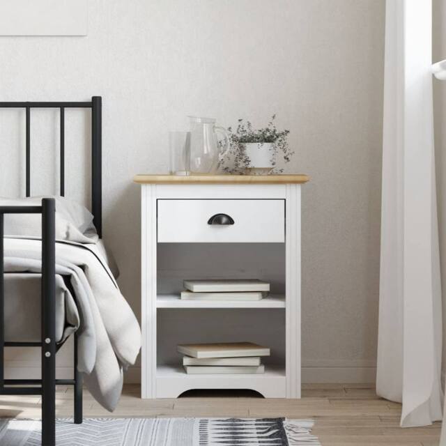 Berkfield Home Bedside Cabinet BODO Brown 53x38.5x66 cm Solid Wood Pine - image 1