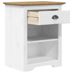 Berkfield Home Bedside Cabinet BODO Brown 53x38.5x66 cm Solid Wood Pine - thumbnail 4