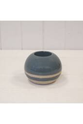 KDMD Blue Glazed Tealight Holder with Unglazed Design