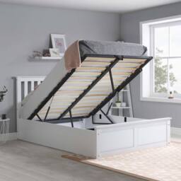 Birlea Phoenix Ottoman Storage Bed Frame in White - Size: Single - thumbnail 2