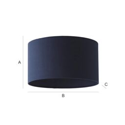 ValueLights Reni Navy Blue Fabric Easy Fit Drum Ceiling Lamp Shade - Size: Large - thumbnail 7