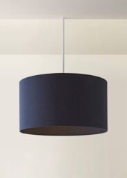 ValueLights Reni Navy Blue Fabric Easy Fit Drum Ceiling Lamp Shade - Size: Large - thumbnail 2