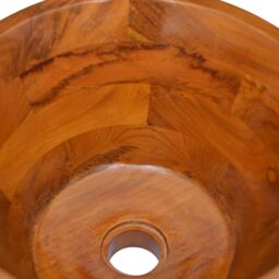 Berkfield Home Basin Solid Teak Wood Œ¶40x20 cm in Brown - Size: 40x20 cm - thumbnail 5