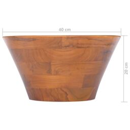 Berkfield Home Basin Solid Teak Wood Œ¶40x20 cm in Brown - Size: 40x20 cm - thumbnail 6