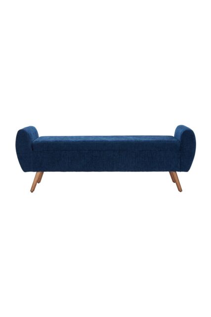 Living and Home Chenille Upholstered Storage Bench in Indigo - image 1
