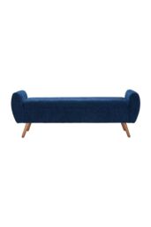 Living and Home Chenille Upholstered Storage Bench in Indigo - thumbnail 1